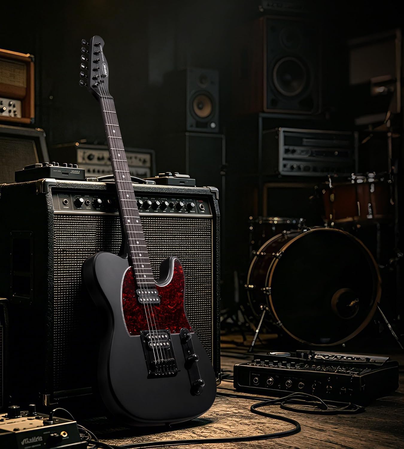 Tostar Electric Guitar: HH Humbuckers, Fixed Hardtail Bridge & Smoked Matte Finish, 3-Way Switch, 39' Solid Body Electric Guitar for Intermediate Players, Guitarra Eléctrica, Black-HH, Standard Series