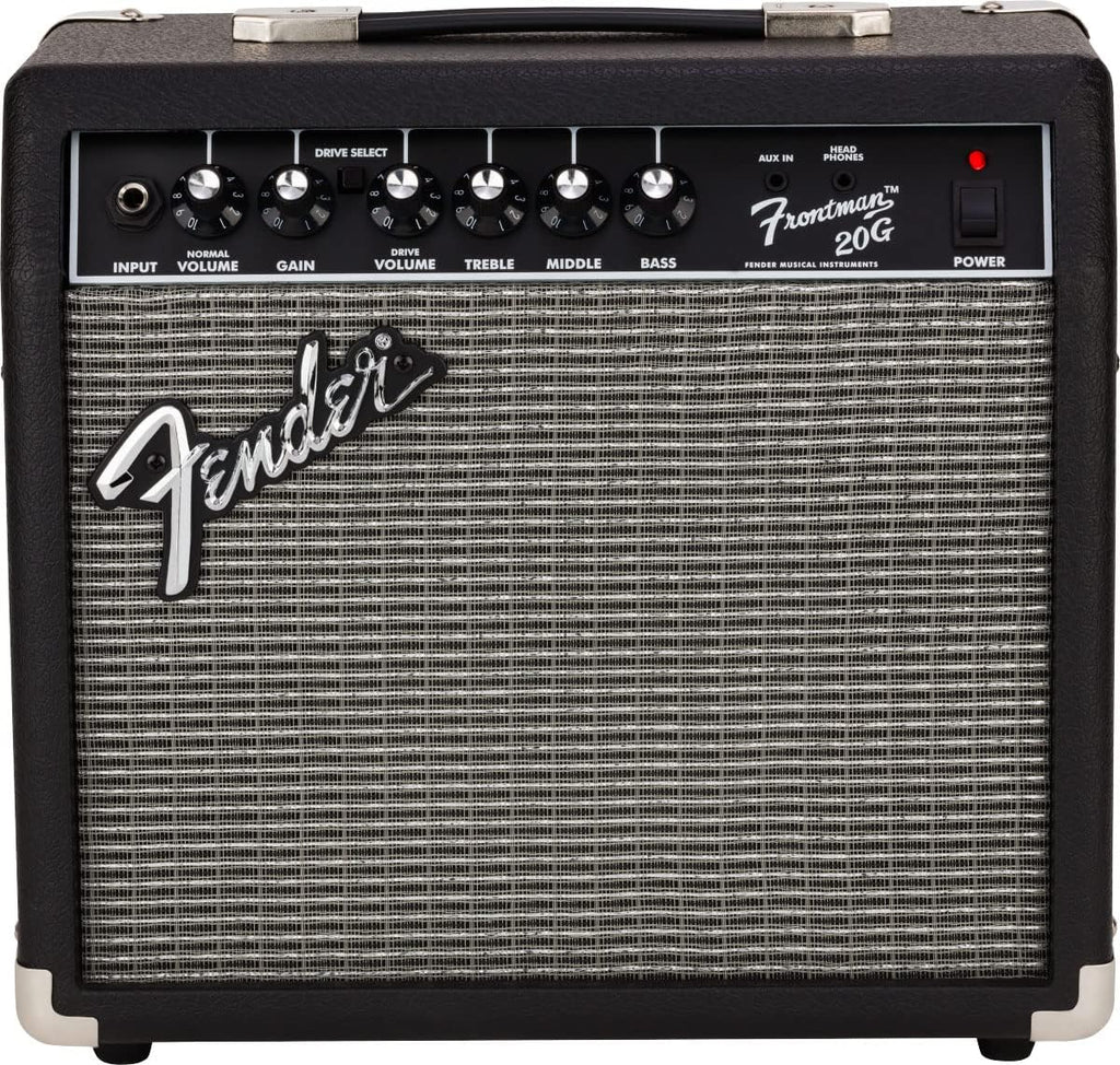 Fender Frontman 20G Guitar Combo Amplifier - Black Bundle with Cable and Austin Bazaar Exclusive 12-Pack Picks