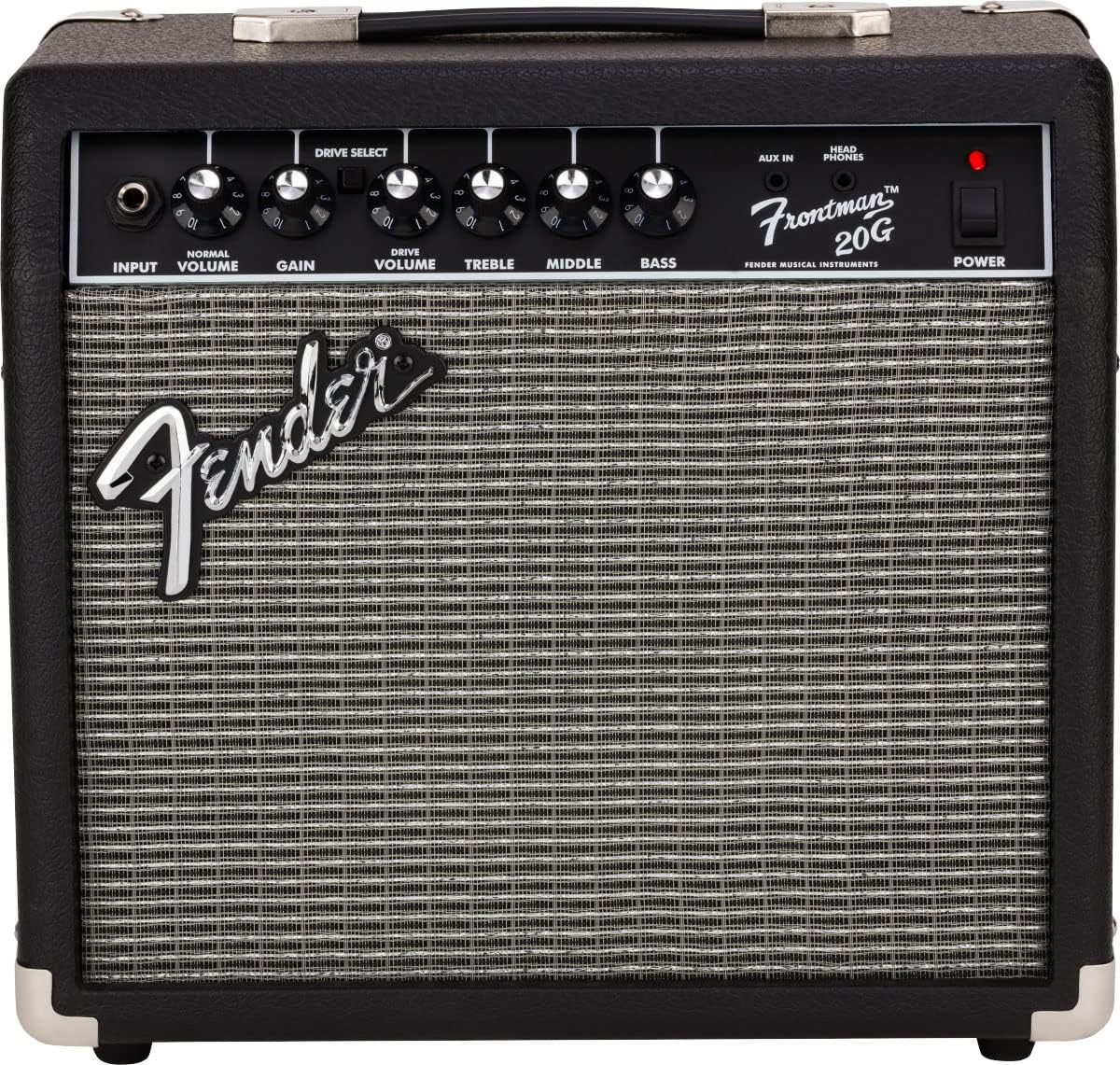 Fender Frontman 20G Guitar Combo Amplifier - Black Bundle with Cable and Austin Bazaar Exclusive 12-Pack Picks