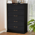 Zamildon's 5 Drawer Dresser, 47' Tall Dressers for Bedroom with Anti-Tip Device, Black Dresser Modern Storage Closet with Handle for Hallway,Entryway