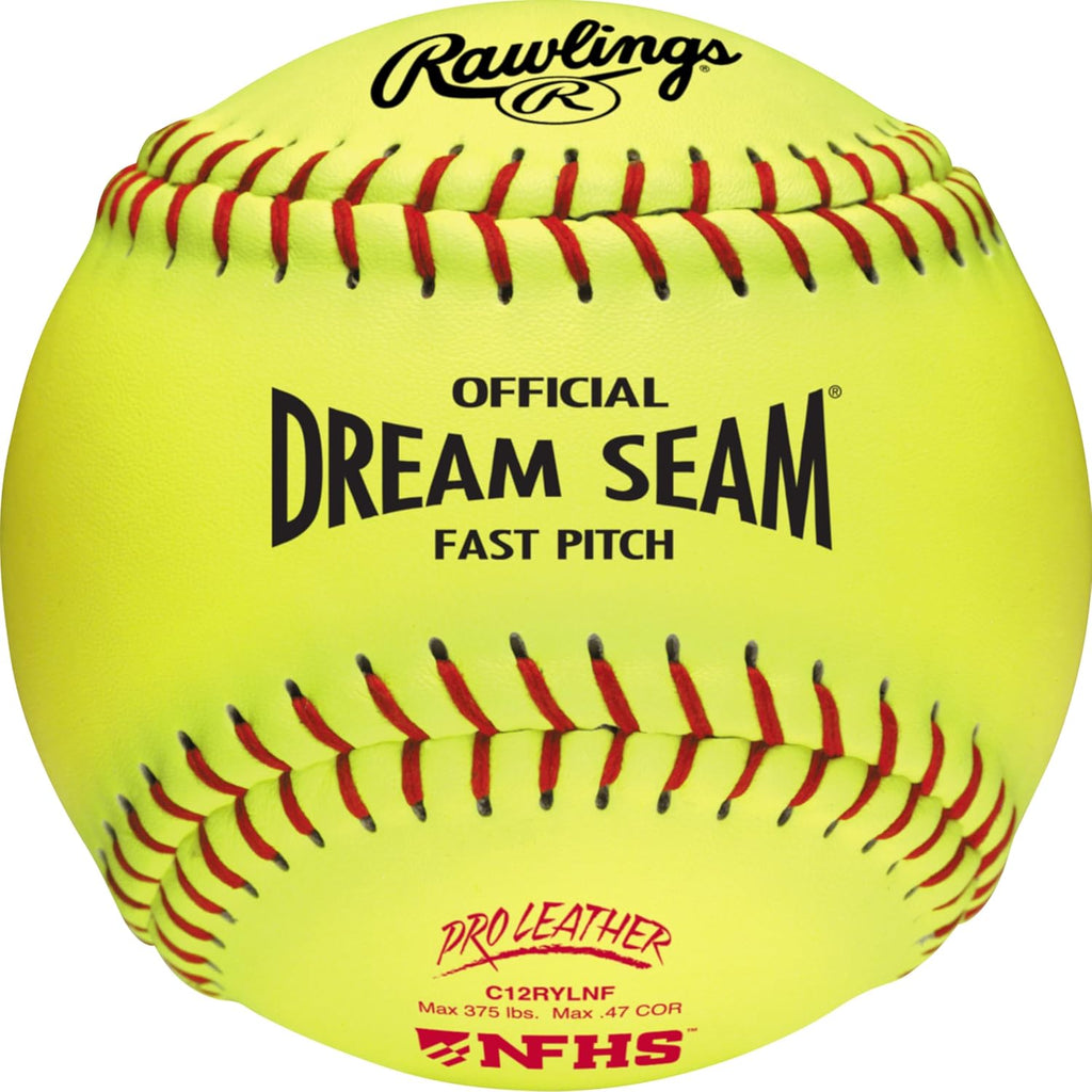 Rawlings | Official NFHS Pro Leather Dream Seam Fastpitch Softballs | C12RYLNF | 12' | Multiple Count Options