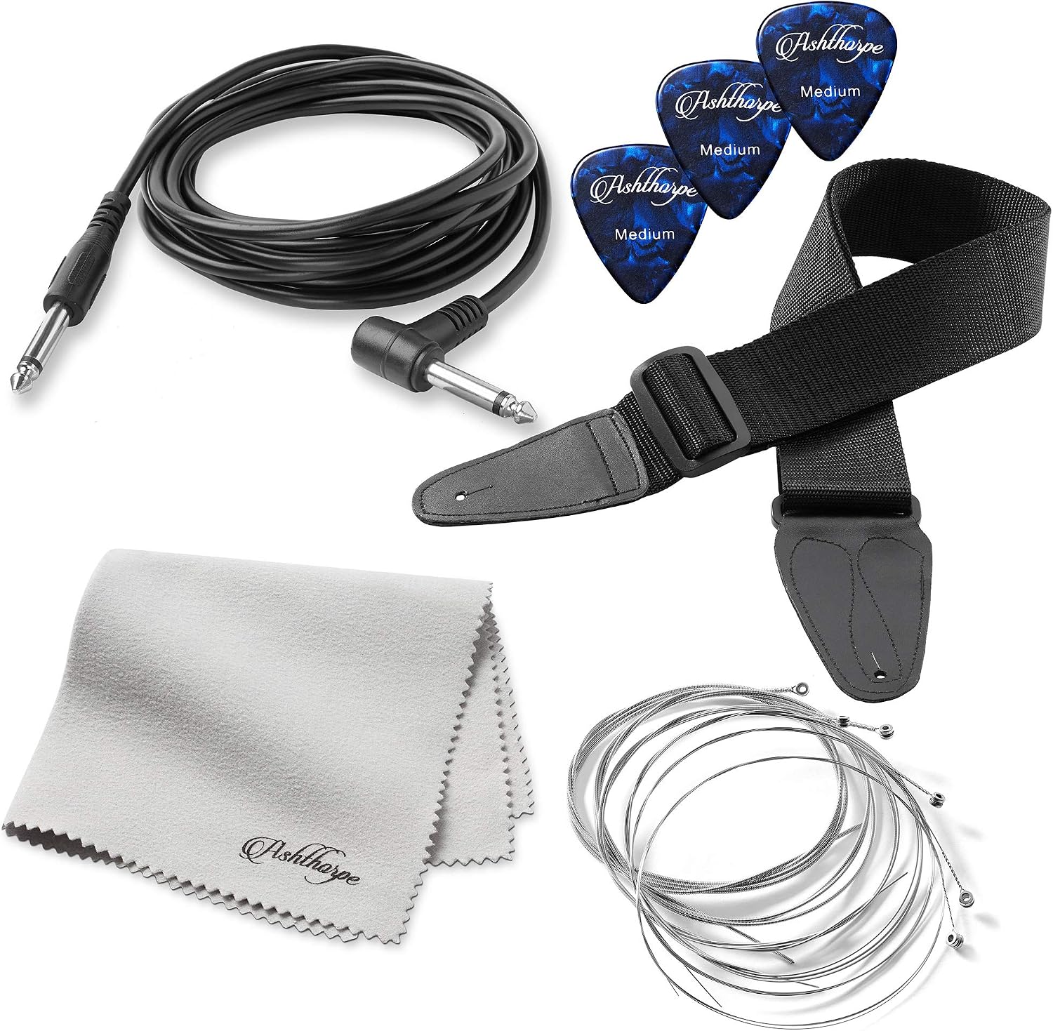 Ashthorpe 39-Inch Electric Guitar (Blue-Black), Full-Size Guitar Kit with Padded Gig Bag, Tremolo Bar, Strap, Strings, Cable, Cloth, Picks