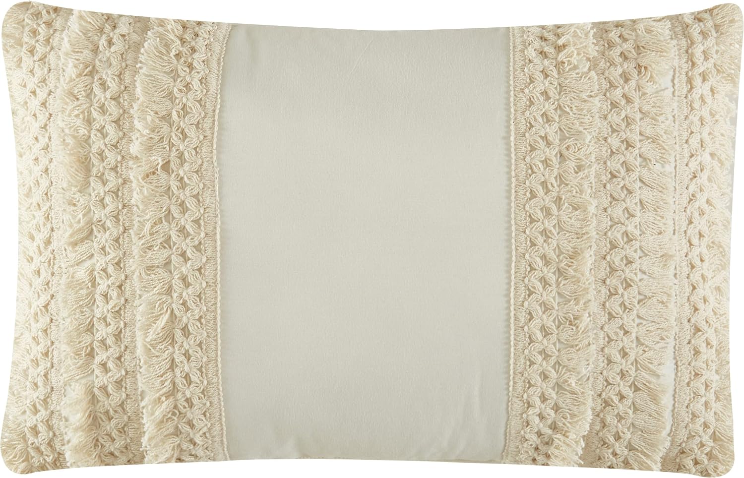 Stratford Park Beige/Ivory Boho Geometric California King Comforter Set, 7 Piece, Print & Terry Embroidery Home Decor, Premium Lightweight Microfiber