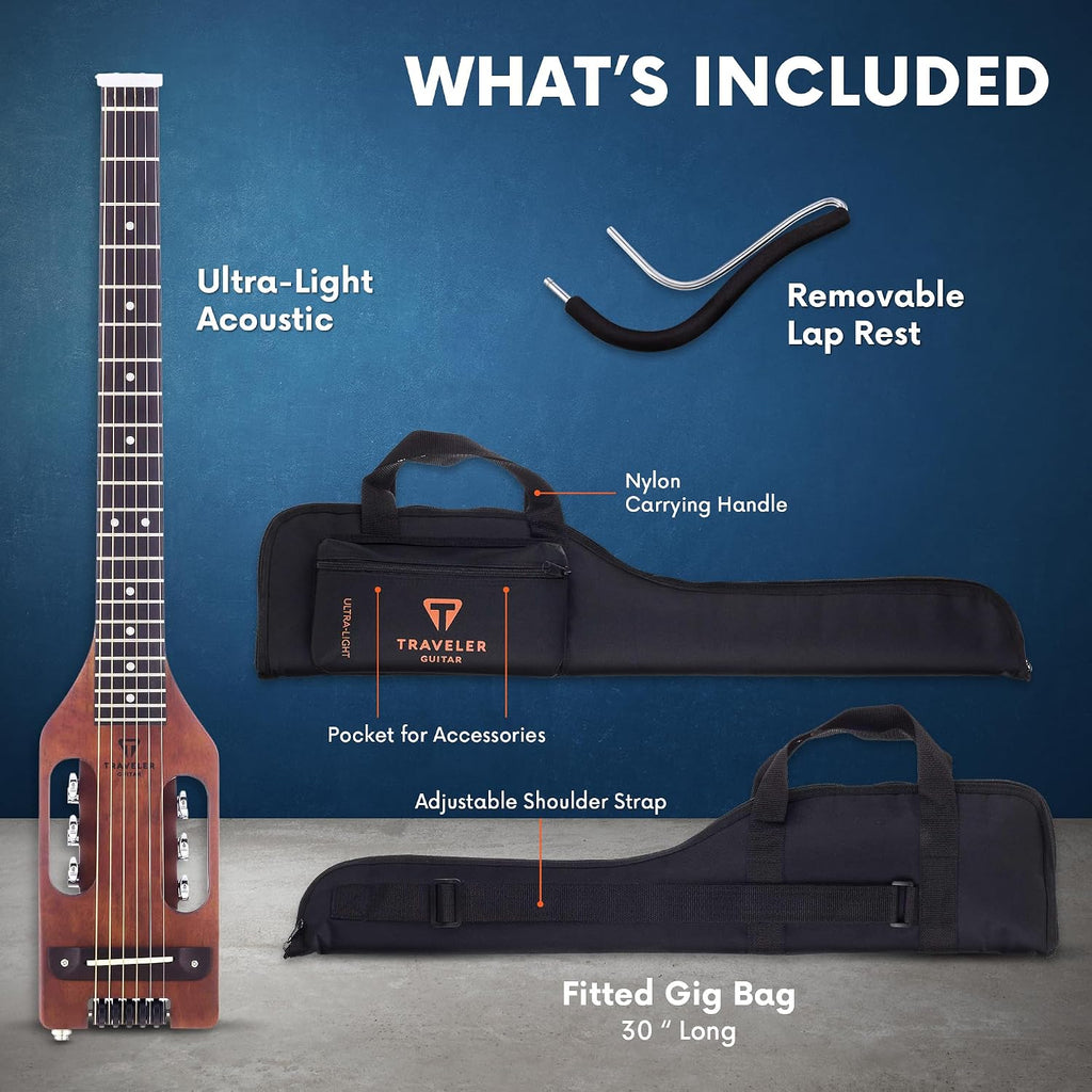 Traveler Guitar Ultra-Light Acoustic Acoustic-Electric Guitar, Antique Brown