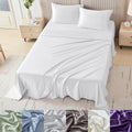 Mulberry Park Silks - 22 Momme 100% Mulberry Silk Sheets - King Size Bed Set - 16' Pocket - Luxurious Bed Sheets & Pillowcases, Skin-Friendly & Breathable - Charmeuse Silk for Hair Care - White