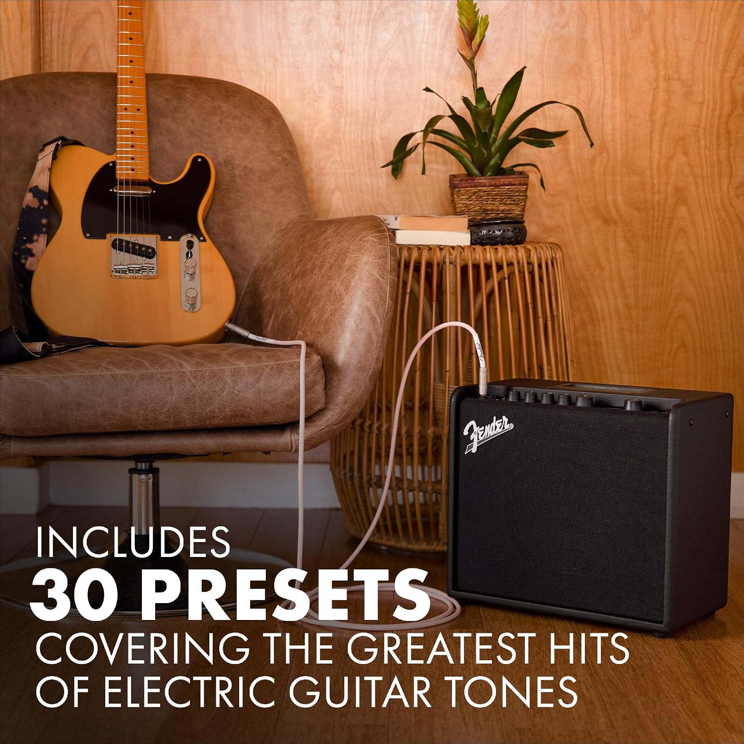 Fender Mustang LT25 Guitar Amplifier, 25-Watt Digital Modeling Combo Amp with 8' Speaker, 30 Presets, Color Display, USB & Headphone Output, with 2-Year Warranty