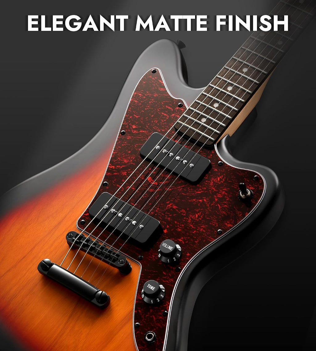 Tostar Electric Guitar: HH Humbuckers, Fixed Hardtail Bridge & Smoked Matte Finish, 3-Way Switch, 39' Solid Body Electric Guitar for Intermediate Players, Guitarra Eléctrica, Birthday Gifts, Sunburst