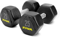 ZIVA Premium Hex Dumbbells – Commercial Grade Rubber Urethane Coated Free Weights for Strength Training, Weightlifting, Home Gym – Durable Steel Core – Sold in Pairs and Sets