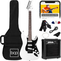 Best Choice Products 39in Full Size Beginner Electric Guitar Starter Kit w/Case, Strap, 10W Amp, Strings, Pick, Tremolo Bar - Glacier White