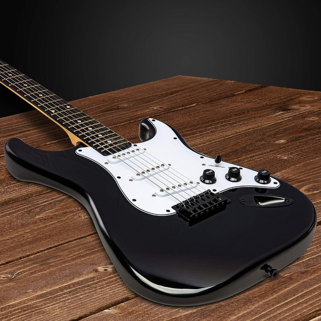 LyxPro CS 39' Electric Guitar Kit for Beginner, Intermediate & Pro Players with Guitar, Amp Cable, 6 Picks & Learner's Guide | Solid Wood Body, Volume/Tone Controls, 5-Way Pickup - Black