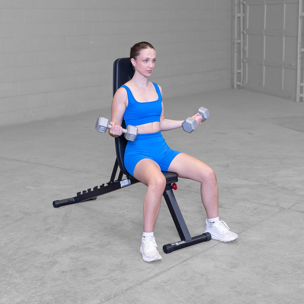 Best Fitness Folding Weight Bench (BFFID25) for Barbell and Dumbbell Exercises, Strength Training Home Gym Equipment, Incline & Decline Workouts