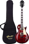 Grote Electric Guitar Solid Body LPYS-006 Maple Neck, Stainless Steel Frets, Ideal for All Levels, with Gigbag(Red)