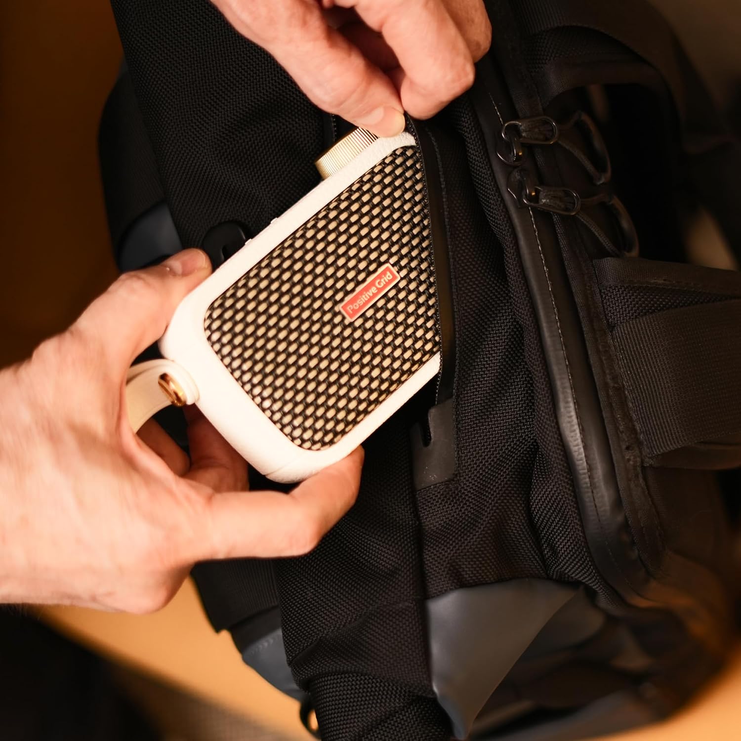 Positive Grid Spark GO 5W Ultra-Portable Smart Guitar Amp, Headphone Amp & Bluetooth Speaker with Smart App for Electric Guitar, Acoustic or Bass – Pearl