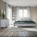 White Solid Wood 3 Pcs King Bedroom Sets