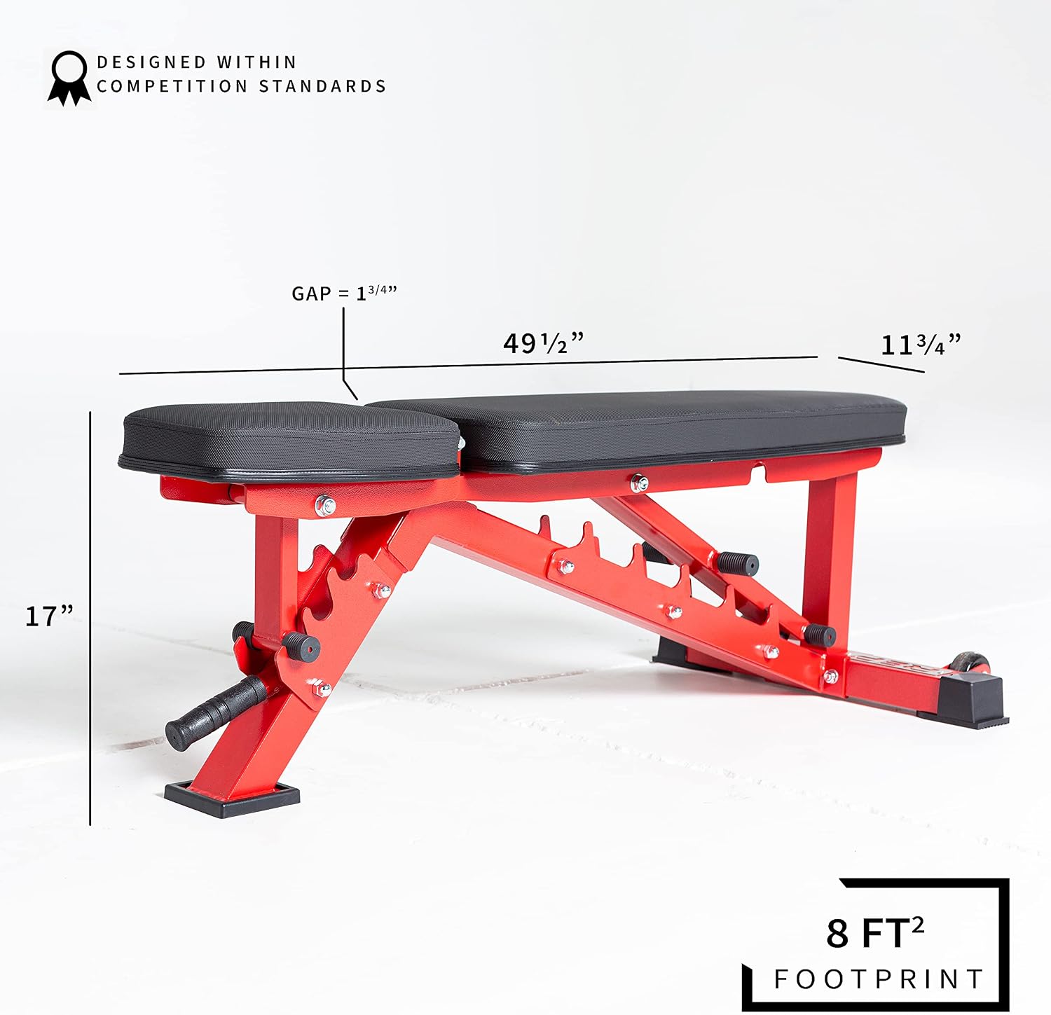REP Adjustable Weight Bench | Home Gym Equipment | Foldable Workout Platform | Flat Incline Decline FID Design | Compact Strength Training Chair | Fitness Bench AB-3100