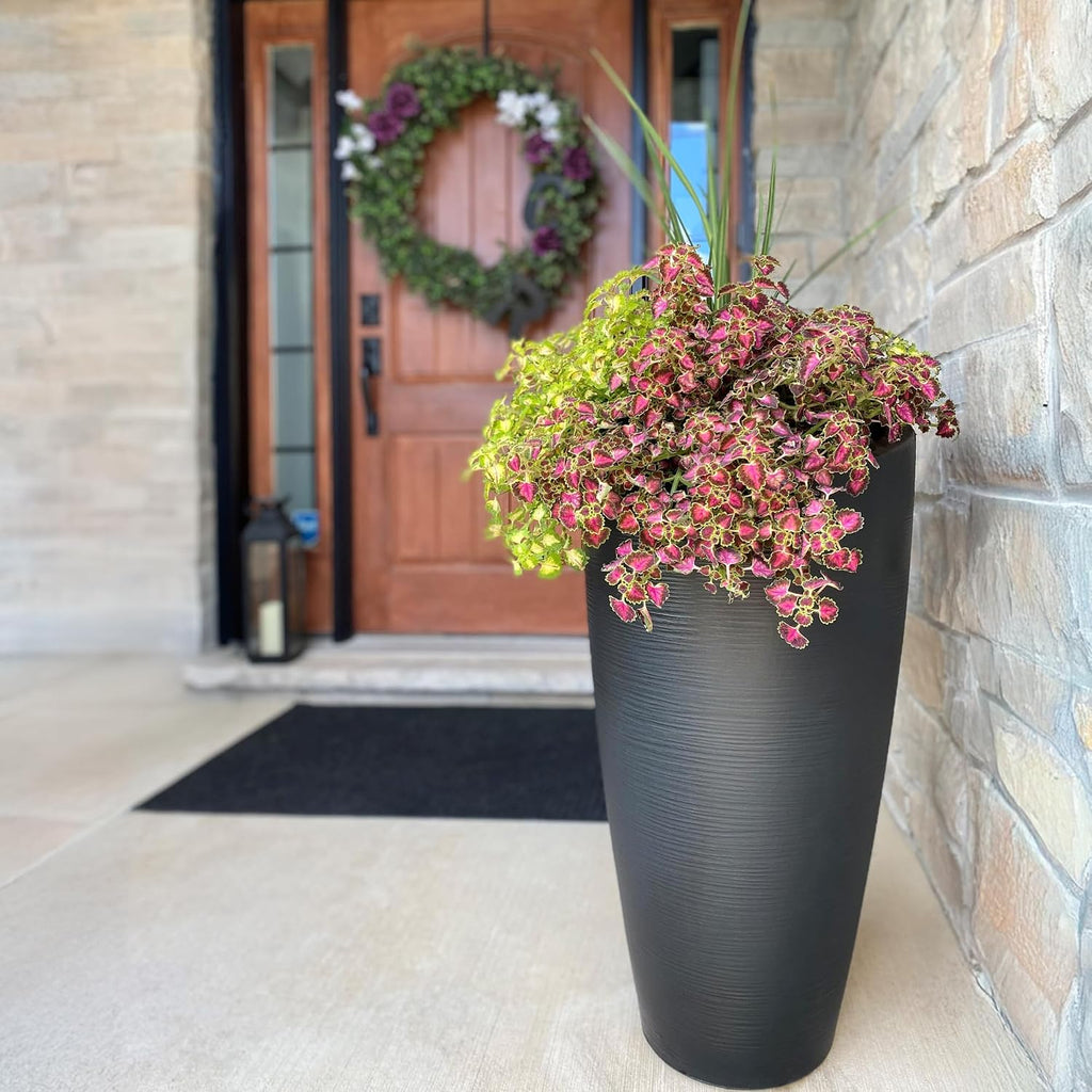 Mayne Modesto 32-Inch Tall Planter – Weather-Resistant Planter for Flowers – Durable Indoor/Outdoor Design for Patio, Porch, or Entryway