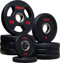REP Fitness Rubber Coated Olympic Plates, Updated Design - Tri-Grip Olympic Barbell Weights – Sold in Pairs and Sets…