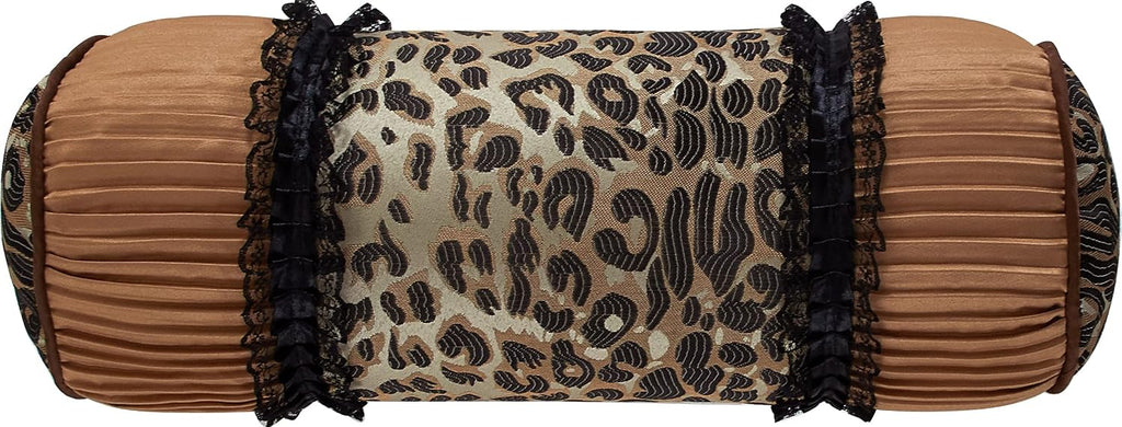 Grand Avenue Brown/Taupe Leopard Full Size Comforter Set, 7 Piece, Bedding Comforters & Sets, Pillow Shams Bedskirt, Home Decor