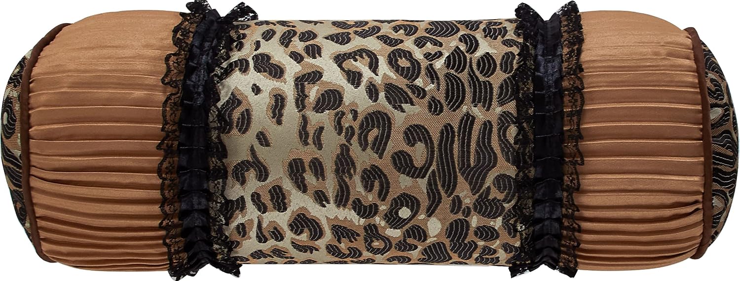 Grand Avenue Brown/Taupe Leopard Full Size Comforter Set, 7 Piece, Bedding Comforters & Sets, Pillow Shams Bedskirt, Home Decor