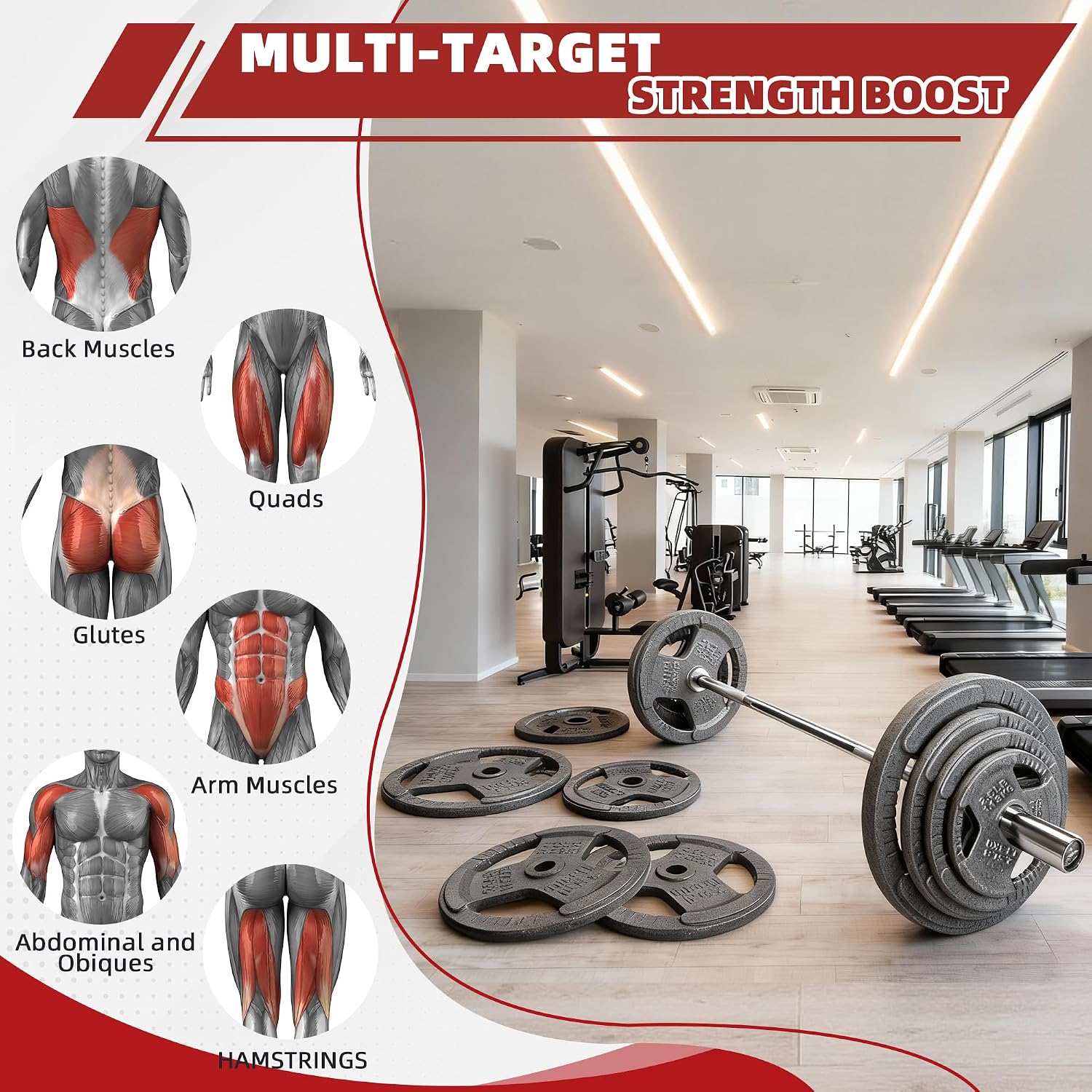 Signature Fitness 2-Inch Cast Iron Barbell Sets