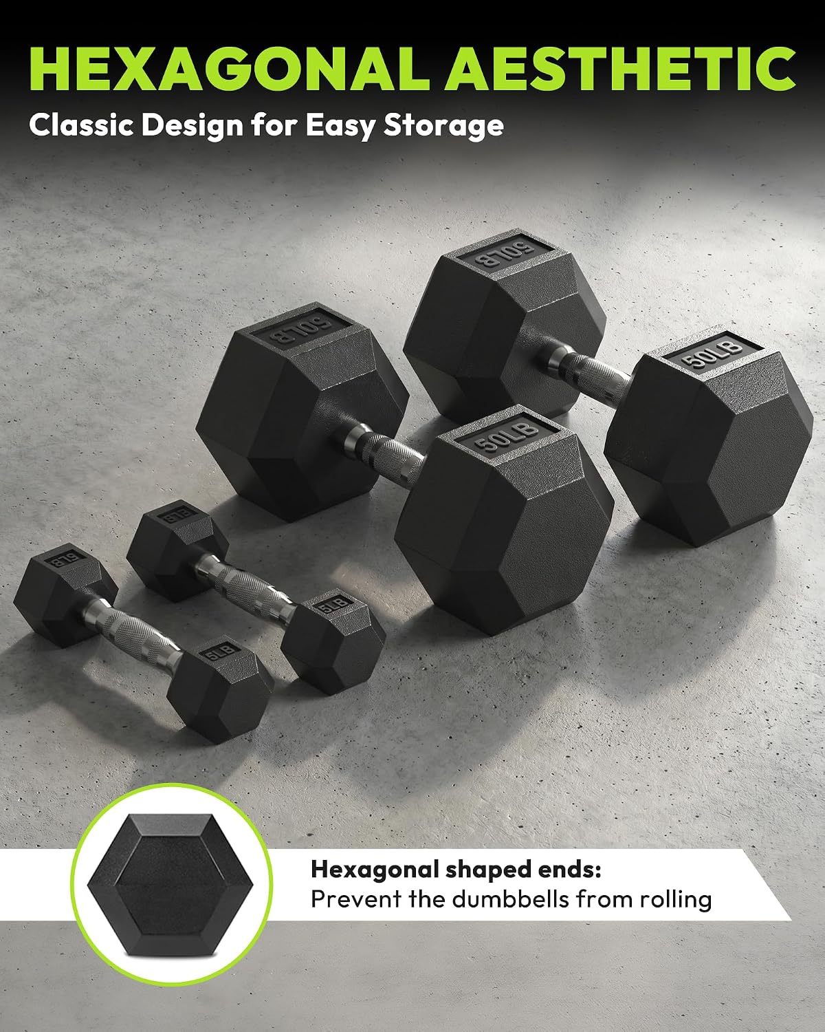 HANDBODE 3-Tier Dumbbell Rack Stand, 1000LB Capacity Storage Rack, Weight Rack for Dumbbells, Kettlebell, 390–700 lb Rubber Coated Fixed Weight Sets, Home Gym Strength Training Equipment