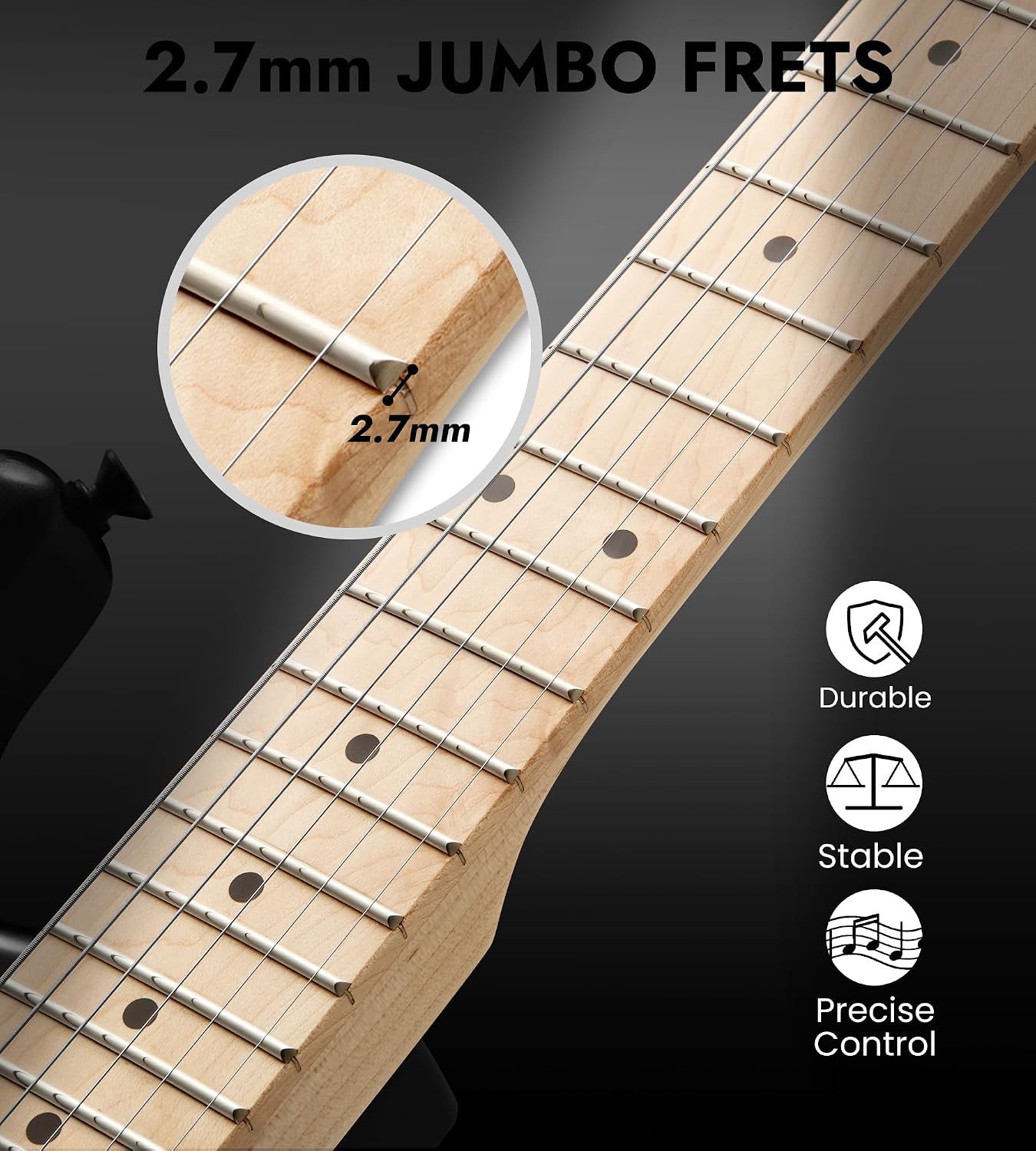 Tostar Electric Guitar 39' Kit for Beginners 6 String Bundle with Amp HSS Pickup with Gig Bag,Capo,Tremolo, Strap, Picks Black Electric Guitars Full Size for Gifts