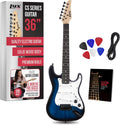 LyxPro CS 30' Electric Guitar Kit for Beginner, Intermediate & Pro Players with Guitar, Amp Cable, 6 Picks & Learner's Guide | Solid Wood Body, Volume/Tone Controls, 5-Way Pickup - Blue