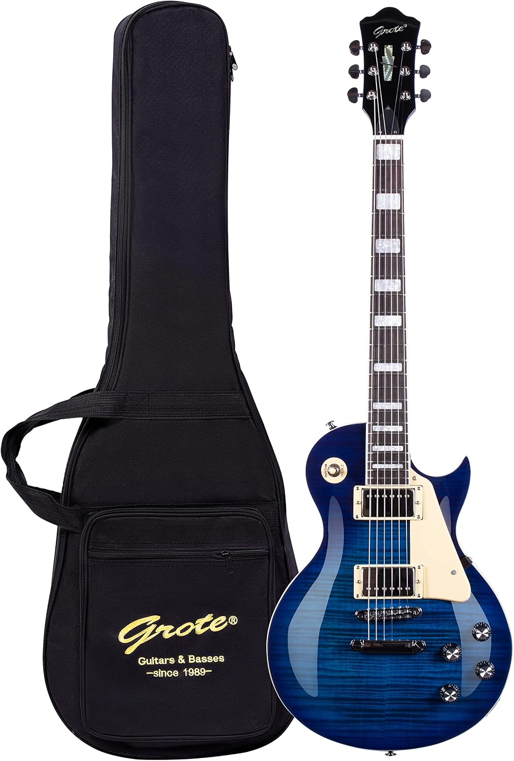 GROTE Guitar Solid Body Electric Guitar with Gigbag LPYS-006 (Blue)