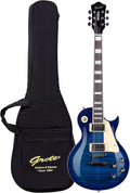 GROTE Guitar Solid Body Electric Guitar with Gigbag LPYS-006 (Blue)