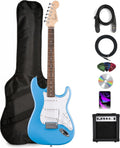 Fender Squier Stratocaster - California Blue Bundle with Amplifier, Gig Bag, Strap, Instrument Cable, Picks, and Austin Bazaar Instructional DVD