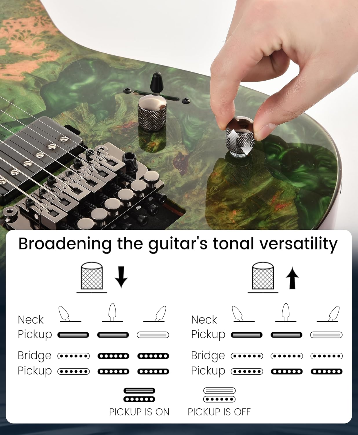 Leo Jaymz Tsunami Deluxe Mahogany Body & Roasted Maple Neck, HH Pickups with Rail, Double-Locking Tremolo, 24 Frets(Green)