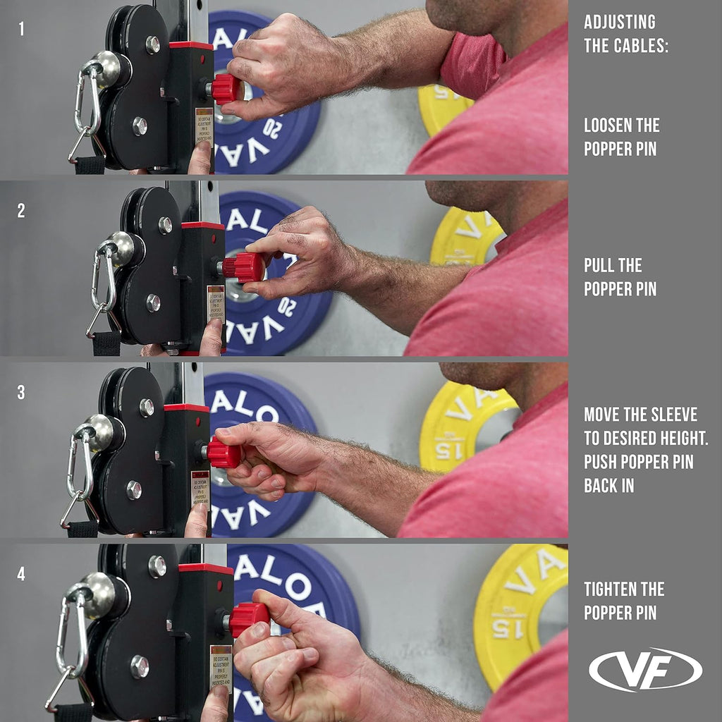 Valor Fitness Cable Crossover Machine - 17 Adjustable Positions with Pull Up Bars and Optional Bundle Attachments Max Weight 200 lb. Plate Loaded Pulley System for Home Gym Power Workout