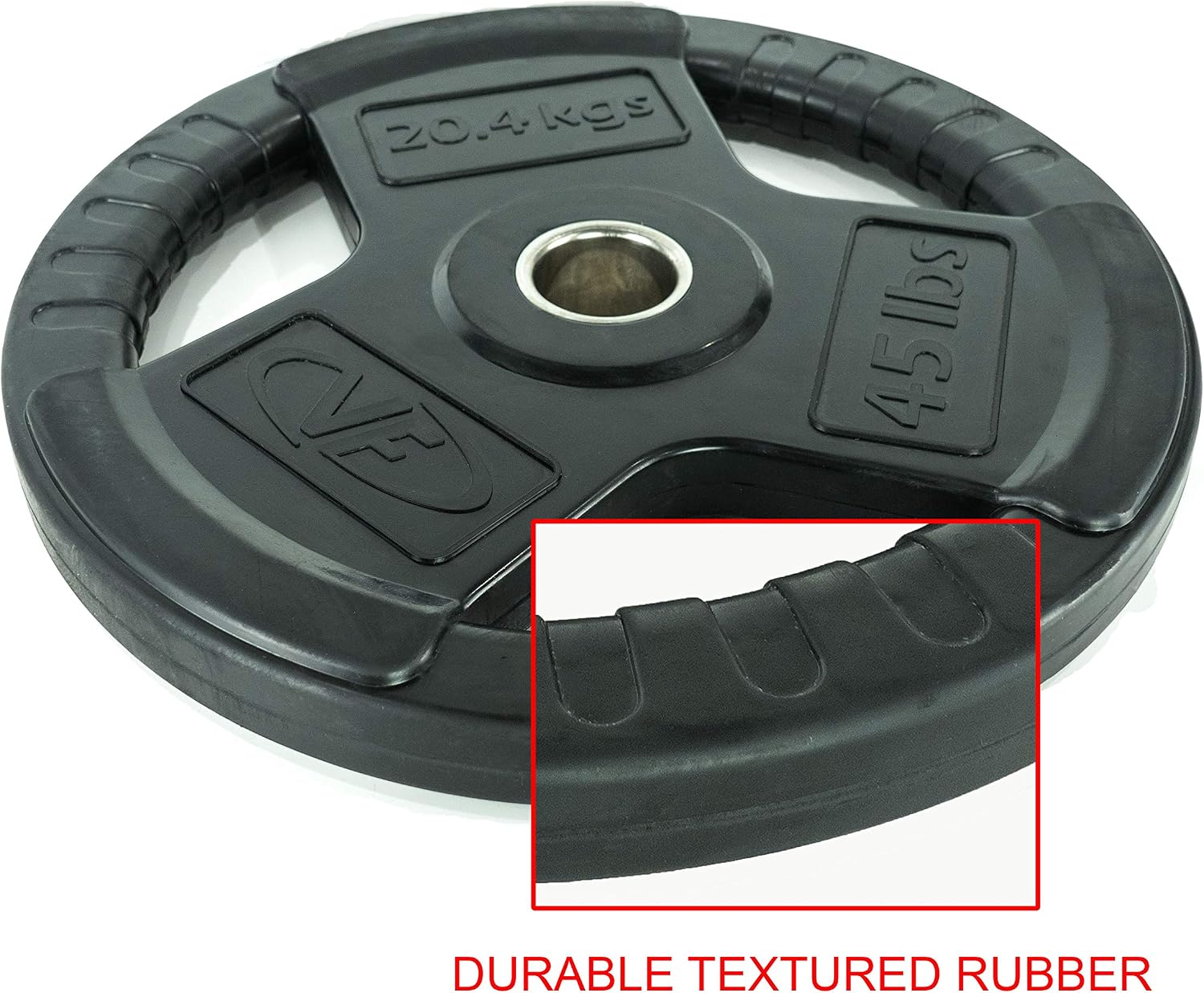 Valor Fitness OP Olympic Weight Plates Coated Rubber Weights w/Weight Plate Set, Barbell Weights w/Grips for Home Gym