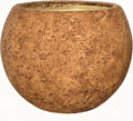Panlaolao 17 H x 21' Dia (15' Pot Opening) Round Fiberstone Planter with Drainage Hole, Indoor/Outdoor Large Plant Pot for Home Patio Garden, Ideal for Large Plants-Camel