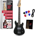 LyxPro CS 30' Electric Guitar Kit for Beginner, Intermediate & Pro Players with Guitar, Amp Cable, 6 Picks & Learner's Guide | Solid Wood Body, Volume/Tone Controls, 5-Way Pickup - Black