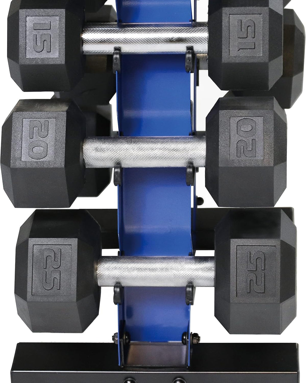 WF Athletic Supply 5-25Lb Rubber Coated Hex Dumbbell Set with A Frame Storage Rack Non-Slip Hex Shape for Muscle Toning, Strength Building & Weight Loss - Multiple Choices Available