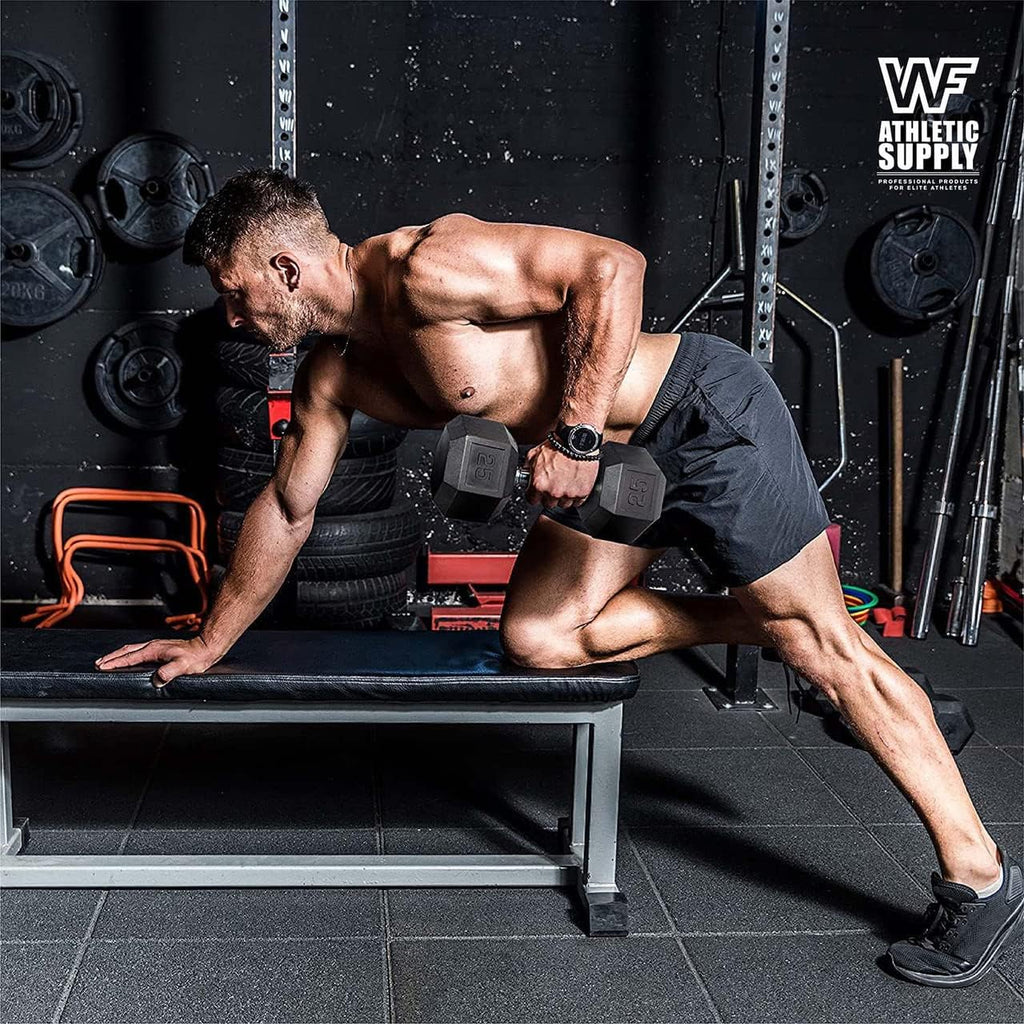 WF Athletic Supply 200Lb Dumbbell Set, 10-30Lb Dumbbell Set with Two-Tier Storage Rack for Muscle Toning, Strength Building & Weight Loss - Multiple Choices Available