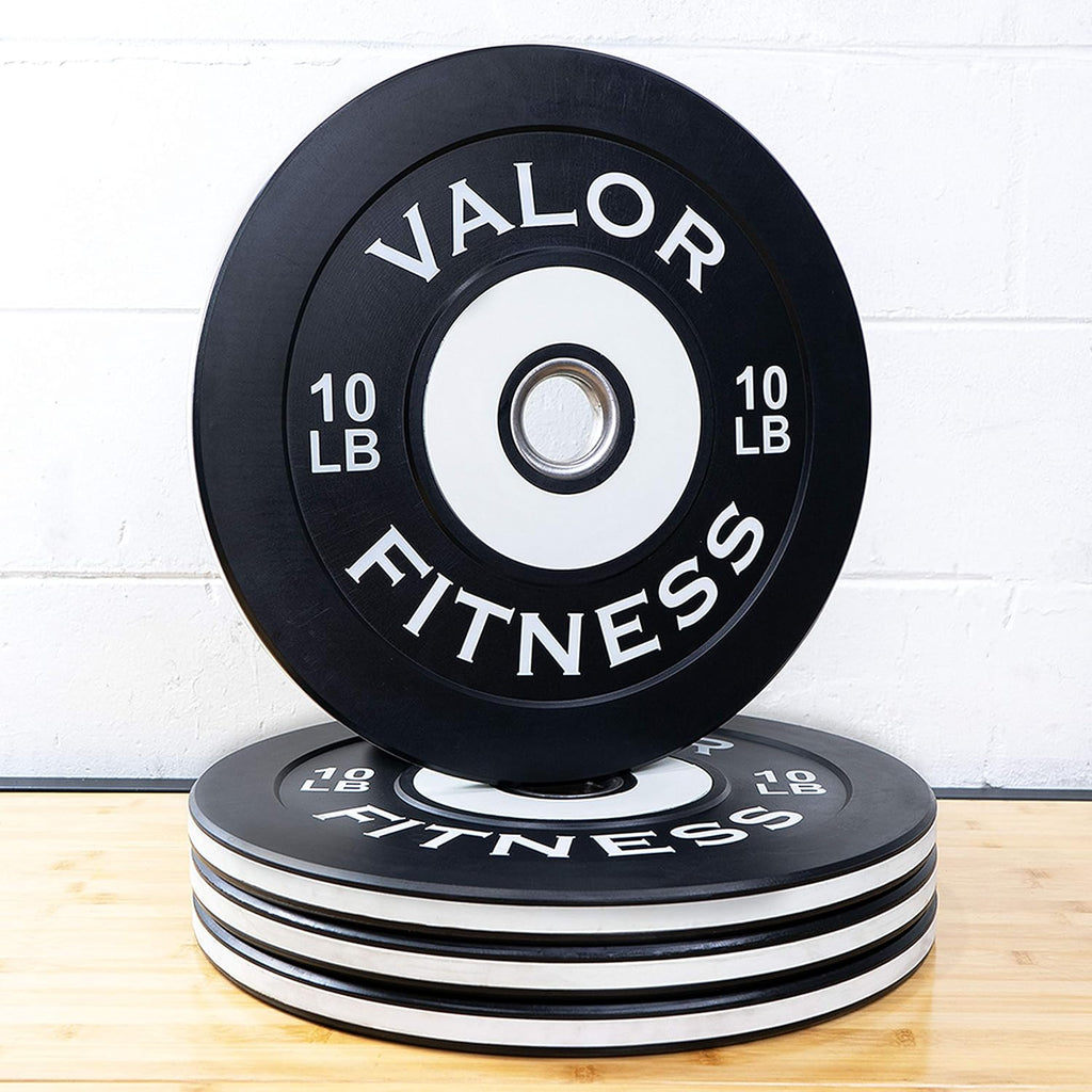 Valor Fitness Olympic Bumper Plate Pro - Weight Plates - Lifting Strength Conditioning Cross Training Workouts – Sold in Singles, Pairs, Sets - Workout Equipment