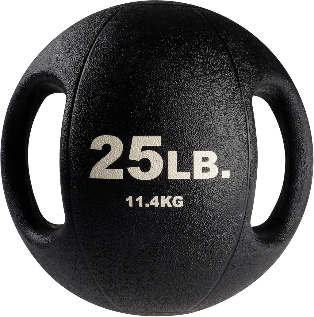 Body-Solid Heavy-Duty Exercise Medicine Balls with Dual Handles, Durable Non Slip Rubber Grip Medicine Ball for Weights Training, Weightlifting & Core Workouts.