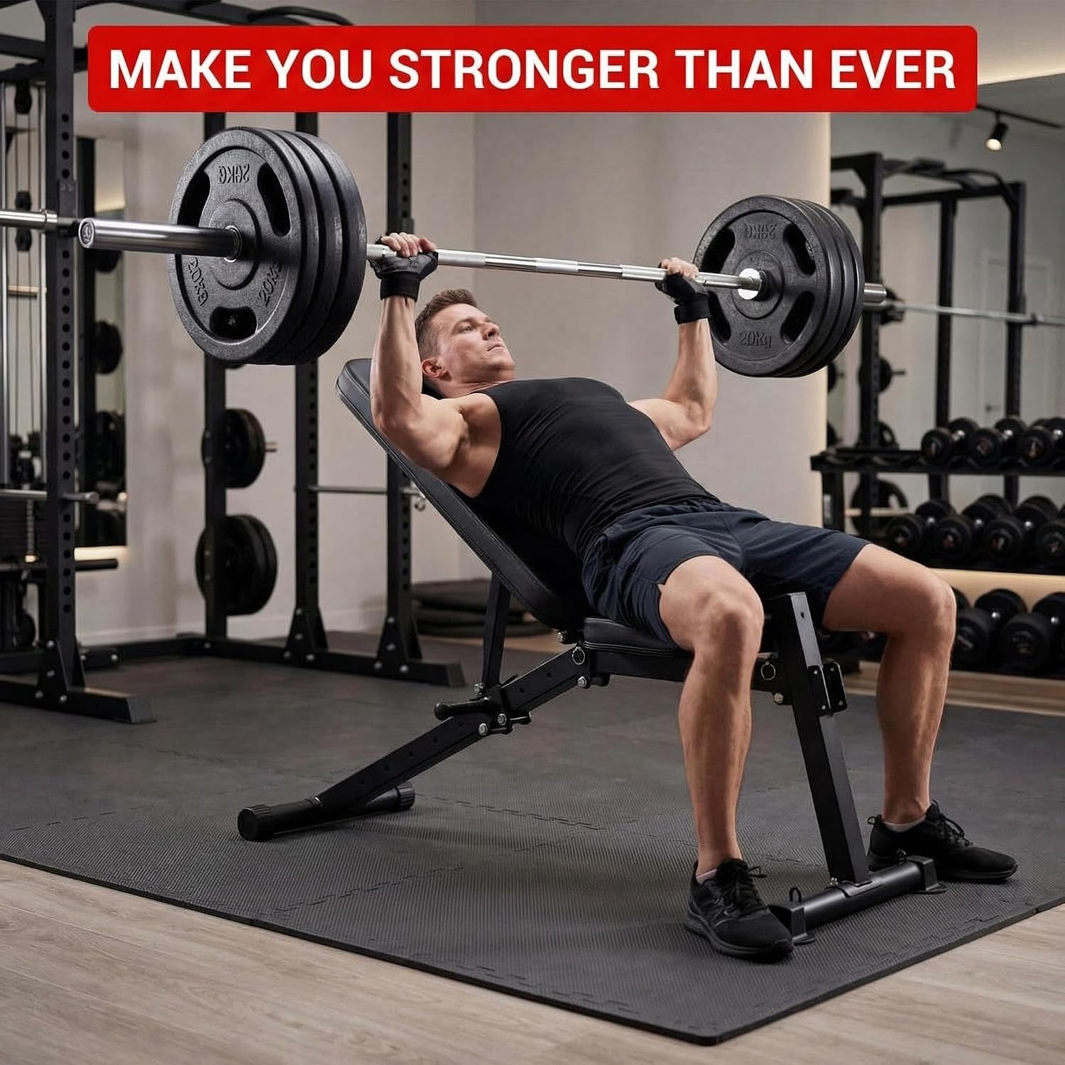 Adjustable Weight Bench, Foldable Flat Incline Decline Workout Bench & All-in-One Home Gym Training Station, Multi-Style & Weight Capacity Optional for Full Body Strength Training