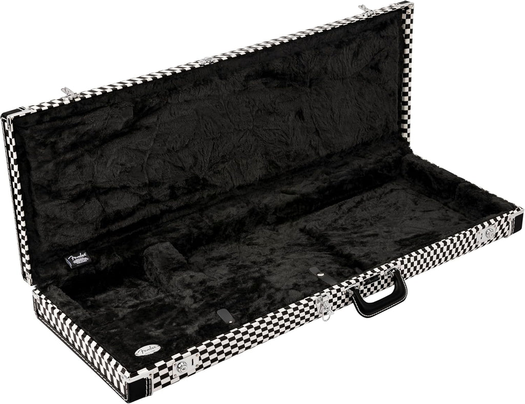 Fender Classic Series Hardshell Wood Electric Guitar Case, Stratocaster/Telecaster, Wavy Checkerboard