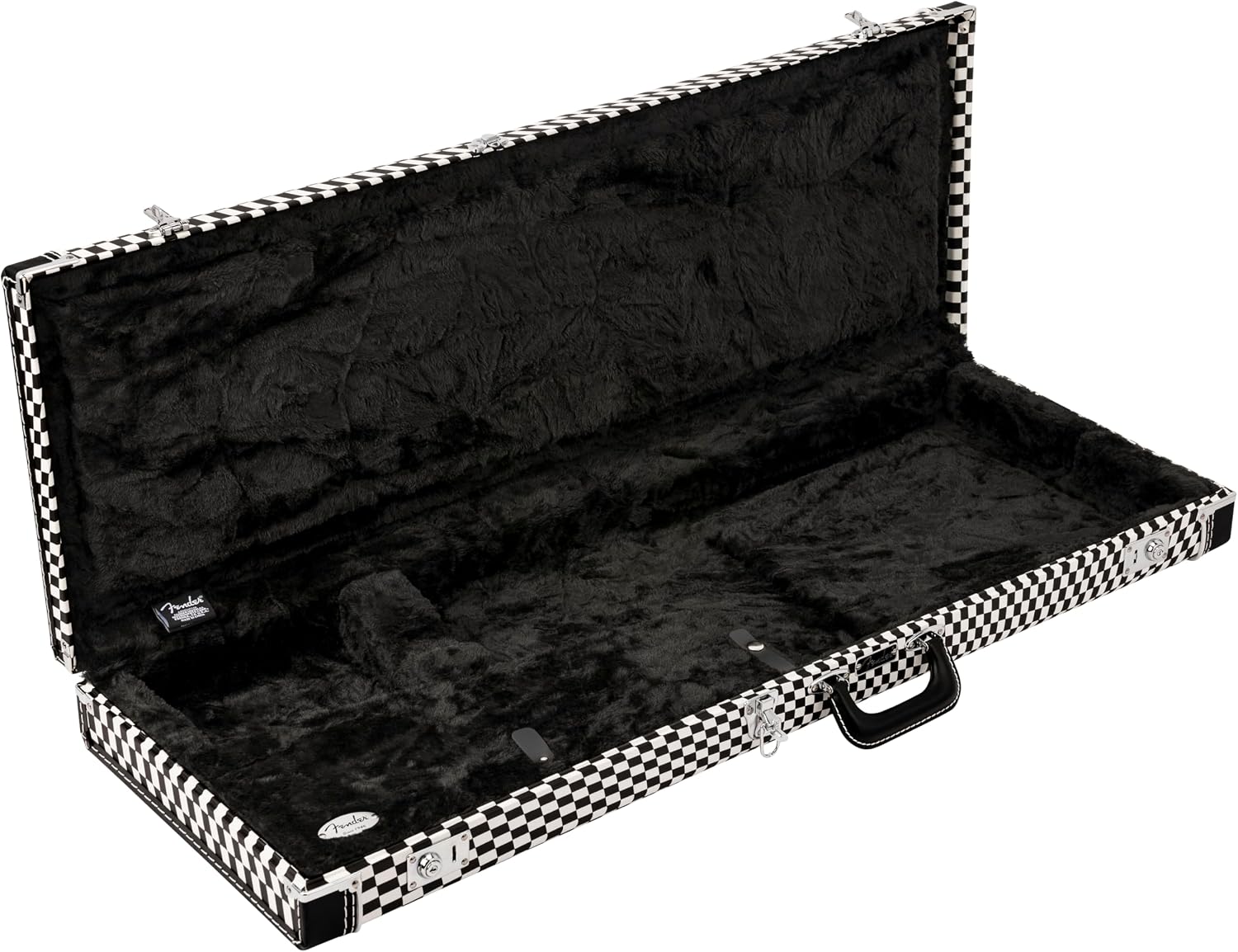 Fender Classic Series Hardshell Wood Electric Guitar Case, Stratocaster/Telecaster, Wavy Checkerboard