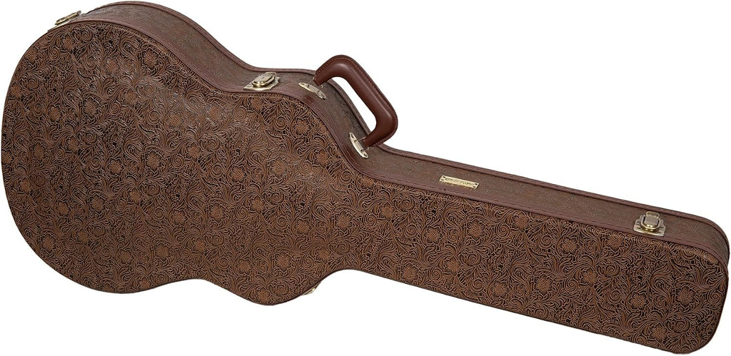 Crossrock Guitar Case for 16' Archtop/Hollow Body/Jazz Electric Guitars - Fits Gretsch Electromatic, Ibanez, Epiphone, Gibson ES Series -Blossom Brown (CRW530JA16BQ)