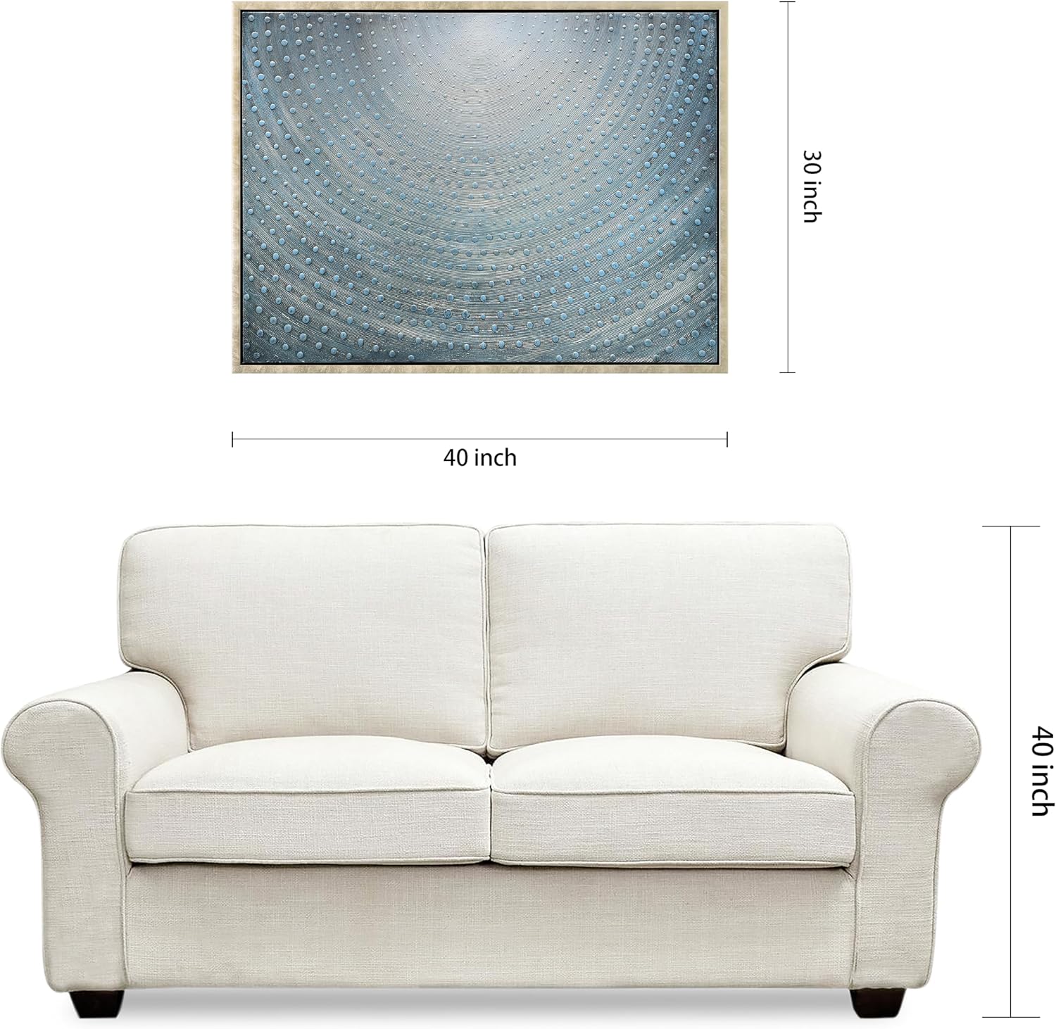 Empire Art Direct Cosmic Swirl Textured Metallic Hand Painted Blue Framed Canvas Wall Art, Ready to Hang, Living Room, Bedroom & Office, 30'x40'x1.5'