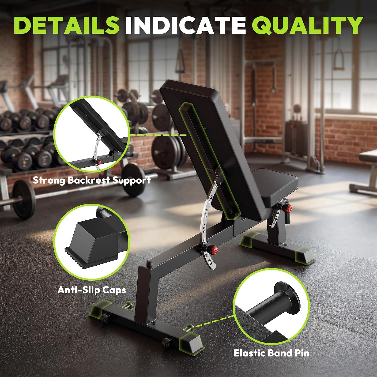 HANDBODE Adjustable Weight Bench for Full Body Workout, 1300 LBS Weight Capacity Bench Press Bench of Home Gym Strength Training, Incline Upright Flat Utility Workout Bench with Fast Adjustment