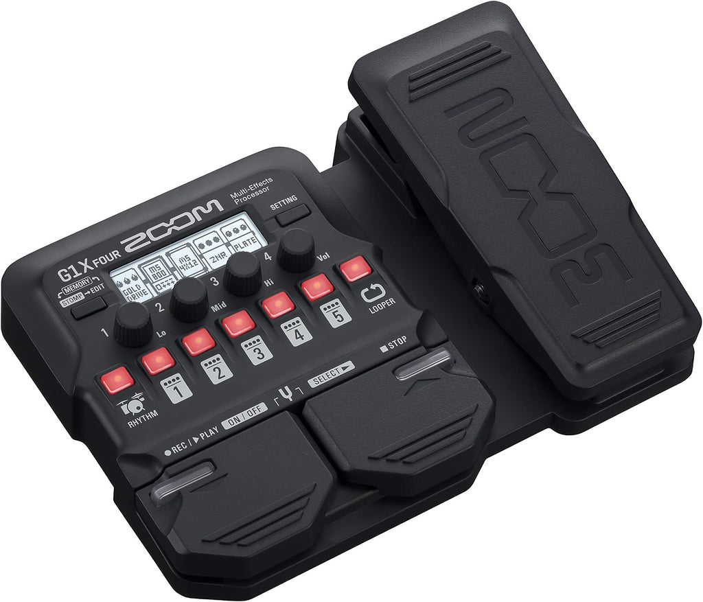 Zoom G1X FOUR Guitar Multi-Effects Processor with Expression Pedal, 70+ Effects & Amp Modeling, Looper, Rhythm Section, Tuner, Battery Powered