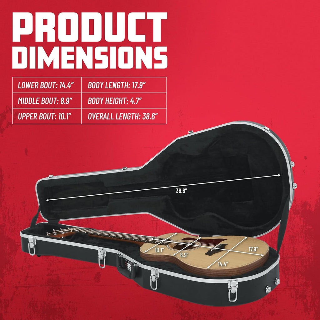 Gator Cases Deluxe Molded Case for Taylor GS Mini Acoustic Guitar, (GC-GSMINI)
