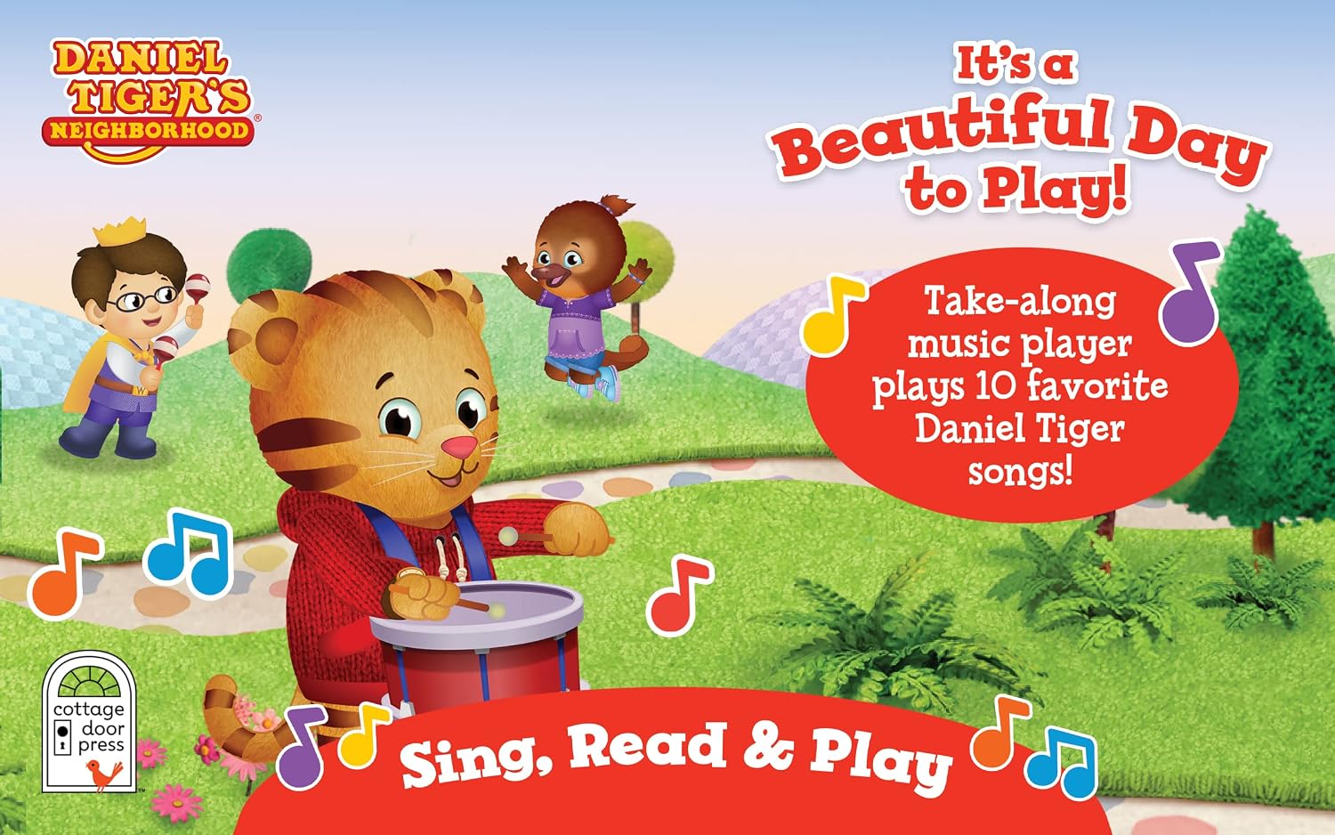 Daniel Tiger It's A Beautiful Day to Play - Children's Deluxe Music Player Board Book: Includes Detachable Toy Portable Musical Sound Machine