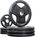 Valor Fitness OP Olympic Weight Plates Coated Rubber Weights w/Weight Plate Set, Barbell Weights w/Grips for Home Gym