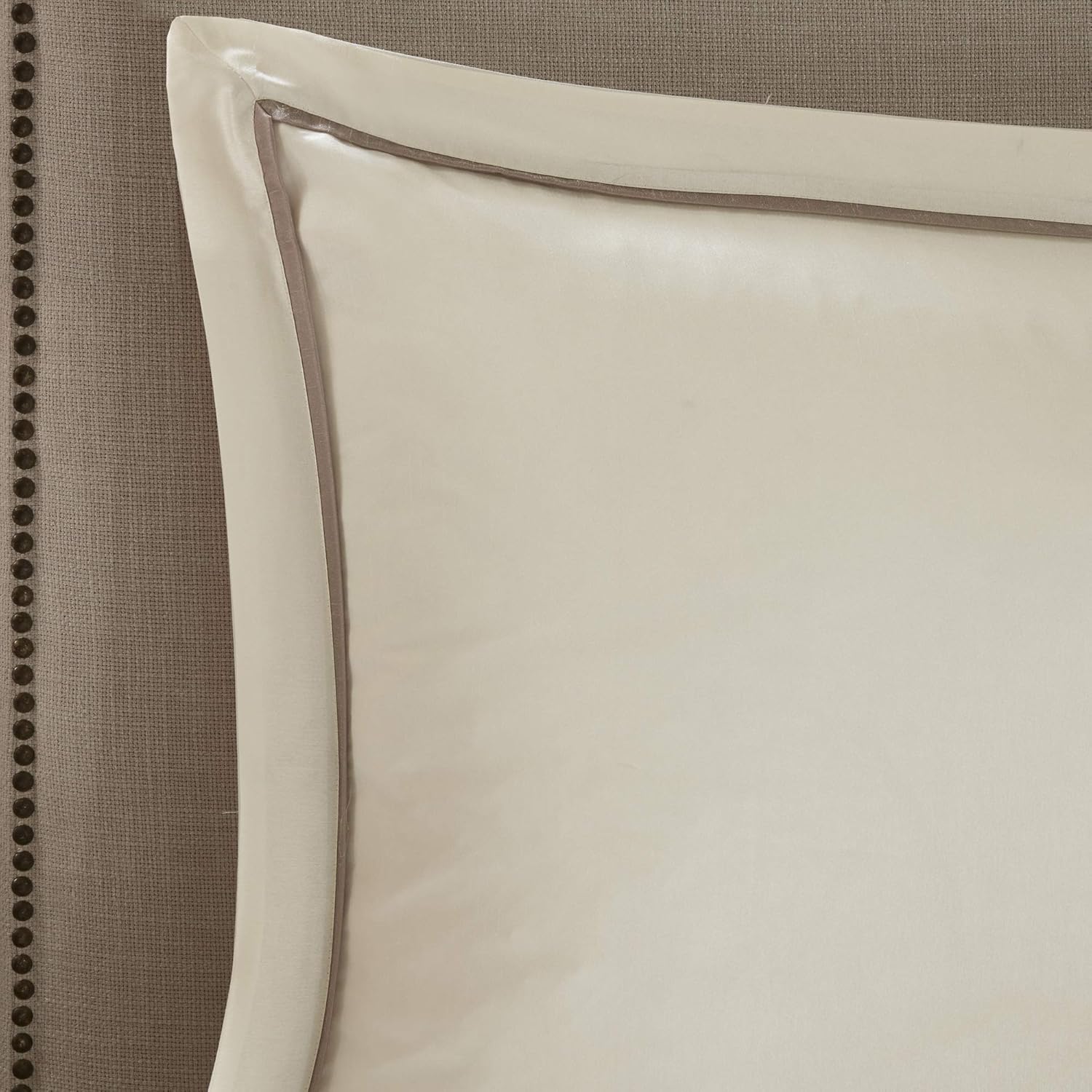 Madison Park Essentials Room in a Bag Faux Silk Comforter Set - Luxe Diamond Tufting All Season Bedding, Matching Curtains, Decorative Pillows, Ivory Cal King(104'x92') 24 Piece